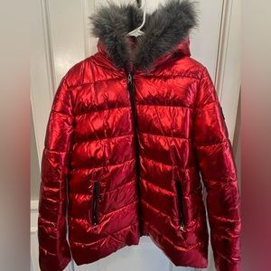 Red metallic coat by White Mark size Large